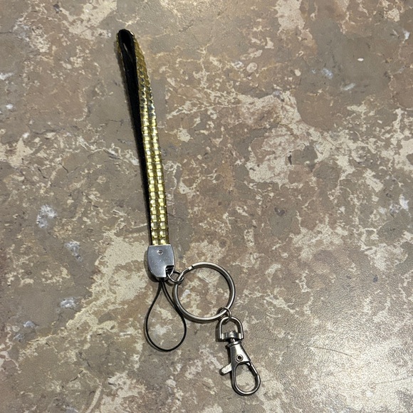 Accessories - Gold Tone Woven Wristlet Keychain